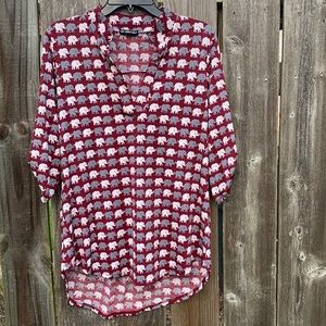 BAMA FANS! Gabby style top with elephants from Hemish! Roll tide!